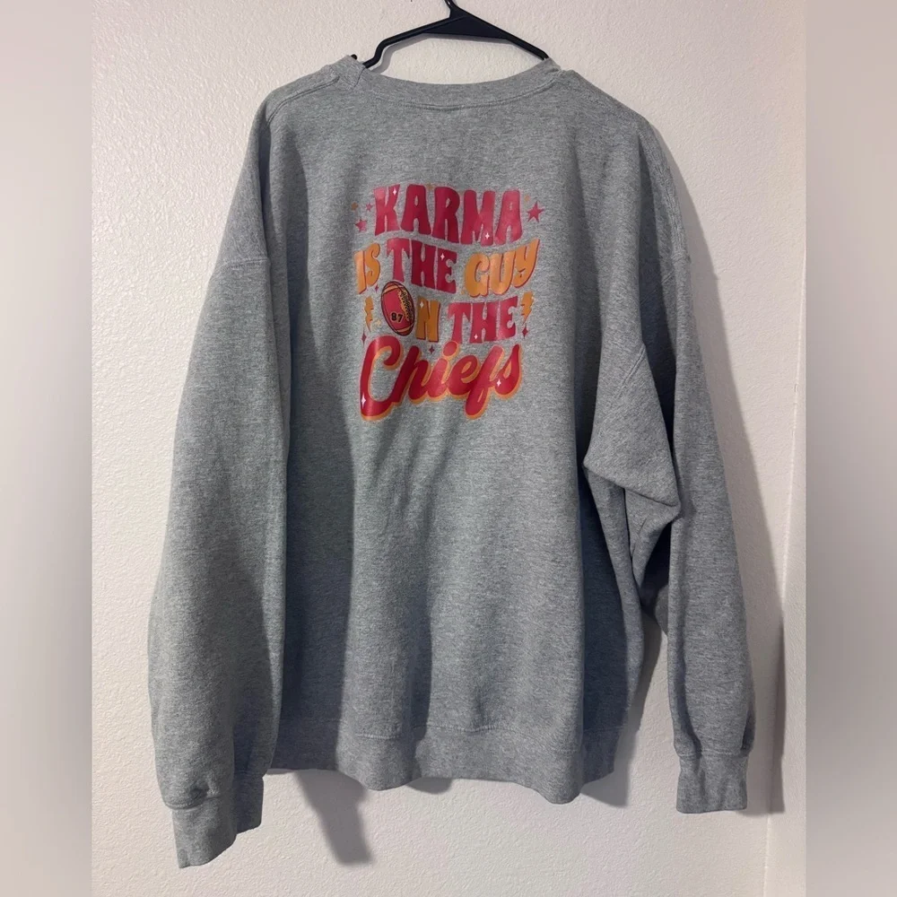Fan Made Travis Kelce 87 Gray Crewneck Size XXL